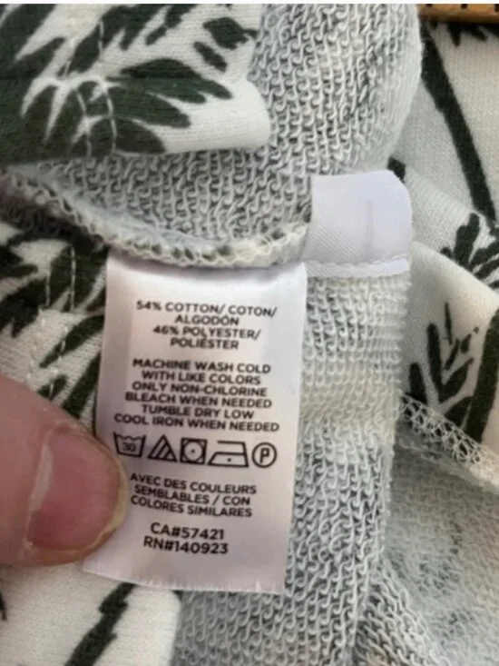 Lou & Grey White and Green Palm Print Dress size XS - Picture 6 of 8